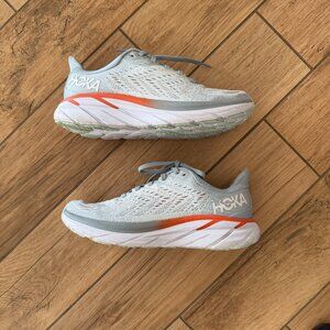 Hoka One One Clifton 8 Running Shoes Blue Fog/ Plein Air Womens US 8.5 Medium